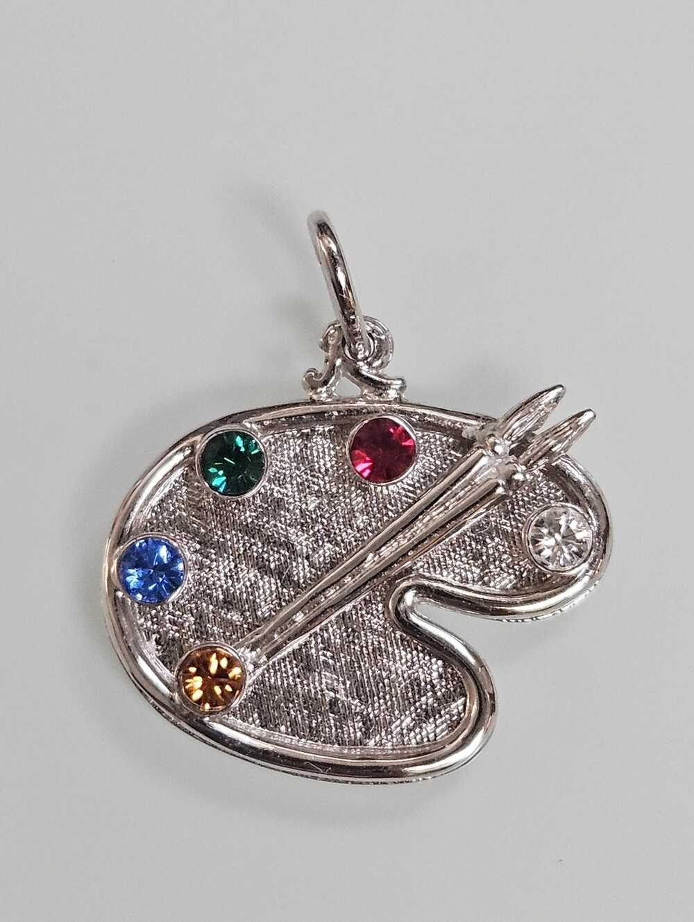 Artist Palette Gemstone Sterling Silver Rembrandt Charm 925 Pendant